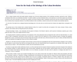 Notes for the Study of the Ideology of the Cuban Revolution