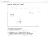 Exploring Special Right Triangles