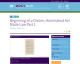 Beginning of a Dream, Homestead Act Made Law Part 1