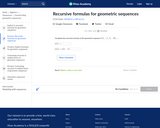 Recursive Formulas for Geometric Sequences