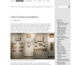 Latin Funerary Inscriptions from John Hopkins Archaeological Museum