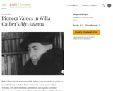 Pioneer Values in Willa Cather's "My Antonia"