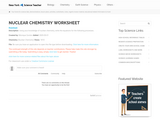 Nuclear Chemistry Worksheet