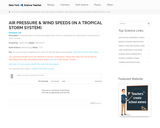 Air Pressure & Wind Speeds