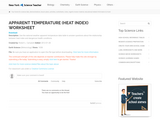 Apparent Temperature (Heat Index) Worksheet