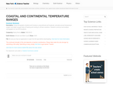 Coastal and Continental Temperature Ranges