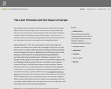 The Later Ottomans and the Impact of Europe