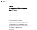 Three composing/decomposing problems