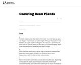 Growing Bean Plants