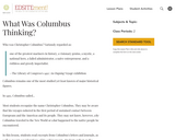 What Was Columbus Thinking?