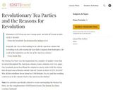 Revolutionary Tea Parties and the Reasons for Revolution