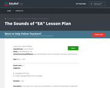 The Sounds of "EA" Lesson Plan