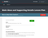 Main Ideas and Supporting Details Lesson Plan
