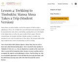 Lesson 4: Trekking to Timbuktu: Mansa Musa Takes a Trip (Student Version)