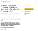Lesson 5: Trekking to Timbuktu: Timbuktu's Golden Age of Scholarship (Student Version)