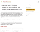 Lesson 6: Trekking to Timbuktu: The Search for Timbuktu (Student Version)