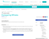 Lesson Plan: Comparing Whales