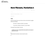 Sore Throats, Variation 1