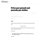 Price per pound and pounds per dollar