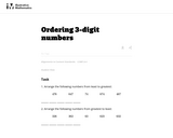 Ordering 3-digit numbers