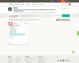 Overview of Conversion Among Units of Measure for Capacity English Units