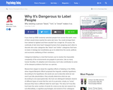 Why It's Dangerous to Label People
