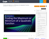 Finding the Maximum or Minimum of a Quadratic Function