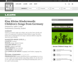 "Eine Kleine Kindermusik": Children's Songs from Germany