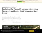 Exploring the Tradeoffs Between Accessing Resources and Protecting the Amazon Rain Forest
