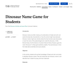 The Dinosaur Name Game