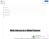Math Literacy in a Global Context, Revised for Lane Community College