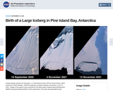 Birth of a Large Iceberg in Pine Island Bay, Antarctica