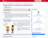 Codes for letters using binary representation (Ages 8-10)