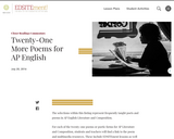 Twenty-One More Poems for AP English