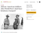 African-American Soldiers After World War I: Had Race Relations Changed?