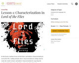 Lesson 1: Characterization in Lord of the Flies