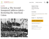 Lesson 4: The Second Inaugural Address (1865): Restoring the American Union