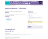 CS Fundamentals 8.26: Behaviors in Sprite Lab