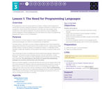 CS Principles 2019-2020 3.1: The Need for Programming Languages