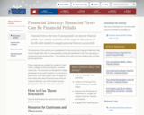 FINANCIAL LITERACY:  FINANCIAL FIRSTS CAN BE FINANCIAL PITFALLS