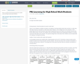 PBL Learning for High School Math Students