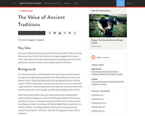 The Value of Ancient Traditions