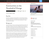 Communities on the Threshold of Change