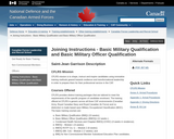 Joining Instructions-Basic Military Qualification in the Canadian Armed Forces
