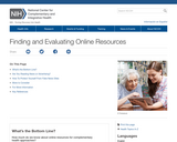 Finding and Evaluating Online Resources