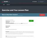 Exercise and You - Lesson Plan