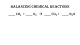 General Chemistry for Science Majors, Unit 2, Balancing Chemical Reactions