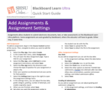 Add Assignments in Blackboard Ultra Courses  - Instructor Quick Start Guide