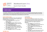 Blackboard Learn Ultra Calendar - Instructor Quick Start Guide