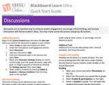 Discussions: Blackboard Learn Ultra - Instructor Quick Start Guide